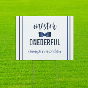 Mister Onederful Bow Tie 1st Birthday Sign