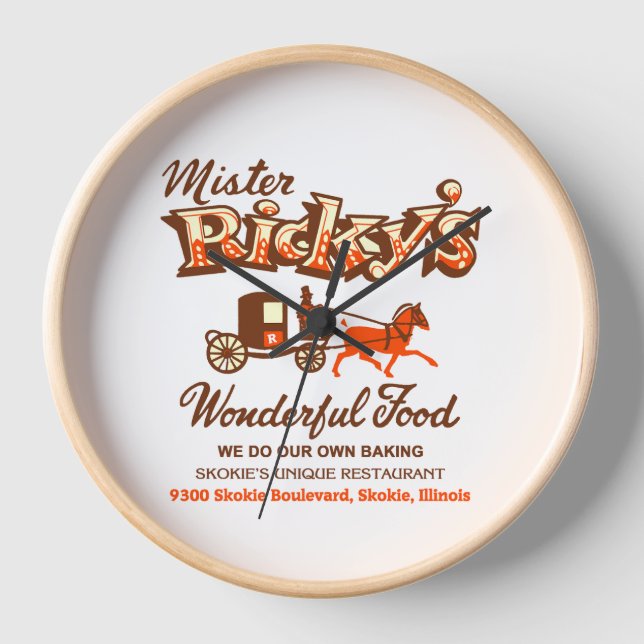 Mister Ricky's Restaurant, Skokie, Illinois  Clock (Front)