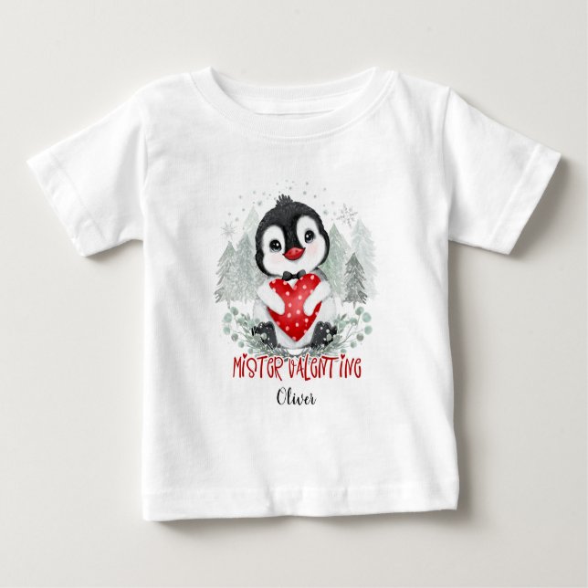Mister Valentine baby boy personalized Baby T-Shirt (Front)