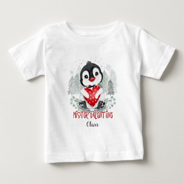 Mister Valentine baby boy personalized T-Shirt (Front)