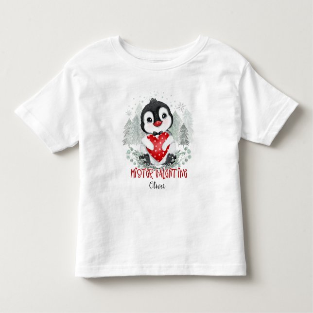 Mister Valentine boy personalized Toddler T-shirt (Front)