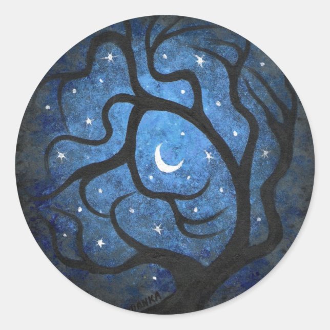 Mistery tree classic round sticker (Front)