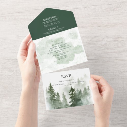 Mistic Forest Wedding All In One Invitation