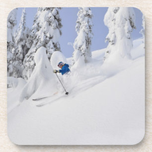 Mistie Fortin skis powder Drink Coaster