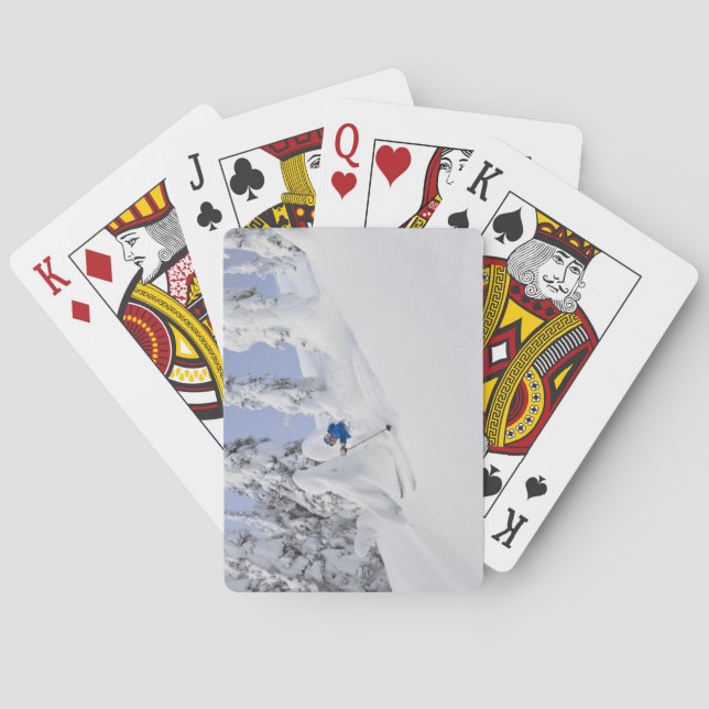 Mistie Fortin skis powder Poker Cards (Back)