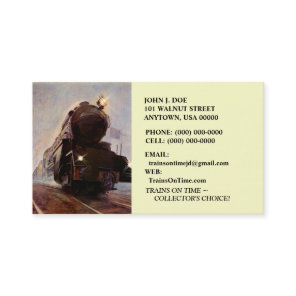 MISTING EVENING TRAIN ON RAILROAD ~BUSINESS CARDS! BUSINESS CARD
