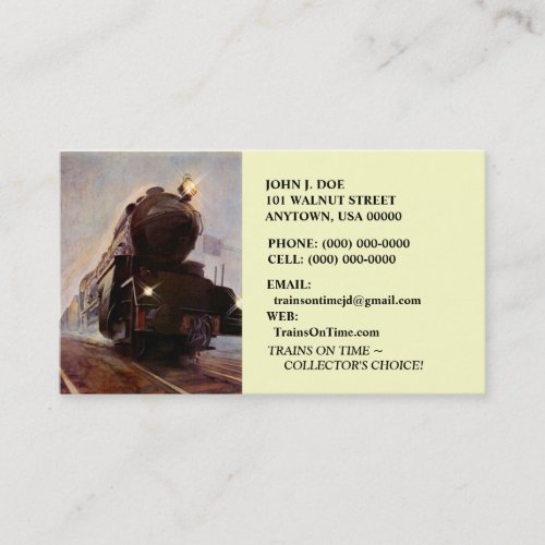 MISTING EVENING TRAIN ON RAILROAD BUSINESS CARDS BUSINESS CARD