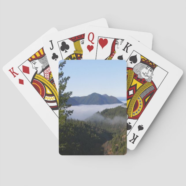 Misting fog in the mountains.. poker cards (Back)