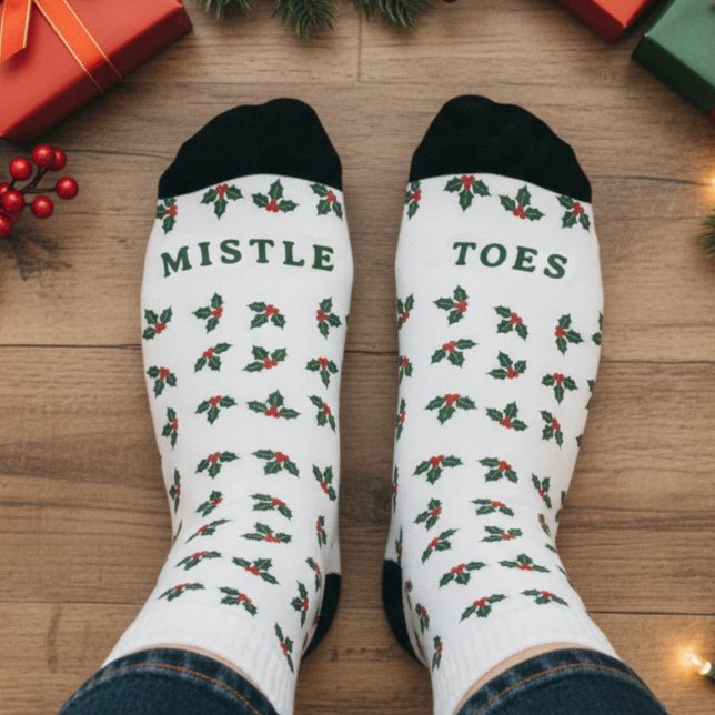 Mistle Toes Funny Christmas Mistletoe Socks (Mistle Toes Funny Christmas Mistletoe Socks
)