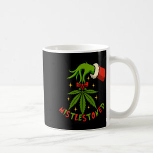 Mistlestoned Weed Leaf Funny Stoner Christmas Coffee Mug
