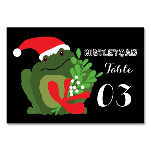 Mistletoad Christmas Number Table Number