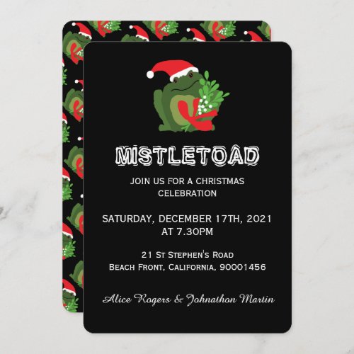 Mistletoad Christmas Party Invitation