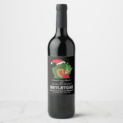 Mistletoad Christmas Wine Label