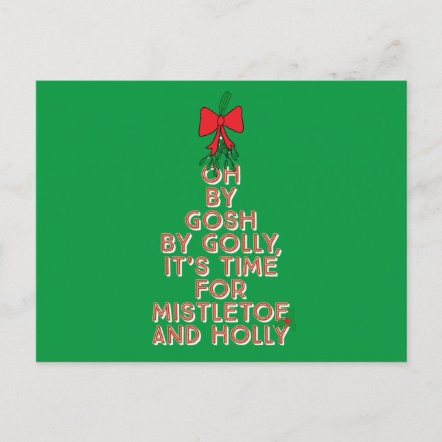 Mistletoe and Holly Postcard (Front)