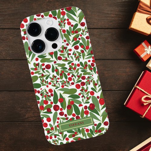 Mistletoe and Hollyberries Christmas Case_Mate iPhone 14 Pro Case