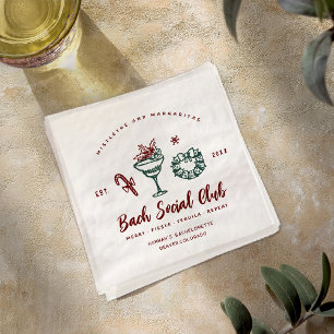 Mistletoe and Margaritas   Christmas Bachelorette Napkins