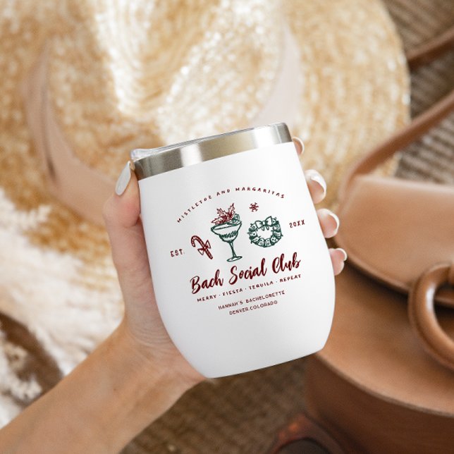 Mistletoe and Margaritas | Christmas Bachelorette Thermal Wine Tumbler (Creator Uploaded)