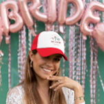 Mistletoe and Margaritas | Christmas Bachelorette Trucker Hat<br><div class="desc">Celebrate the perfect mix of holiday cheer and bachelorette fun with this festive Mistletoe and Margaritas Trucker Hat! Designed for bridesmaids, friends, and party-goers, this stylish red and white hat is a must-have accessory for a winter bachelorette party, holiday gathering, or fun night out. Featuring playful illustrations of mistletoe and...</div>