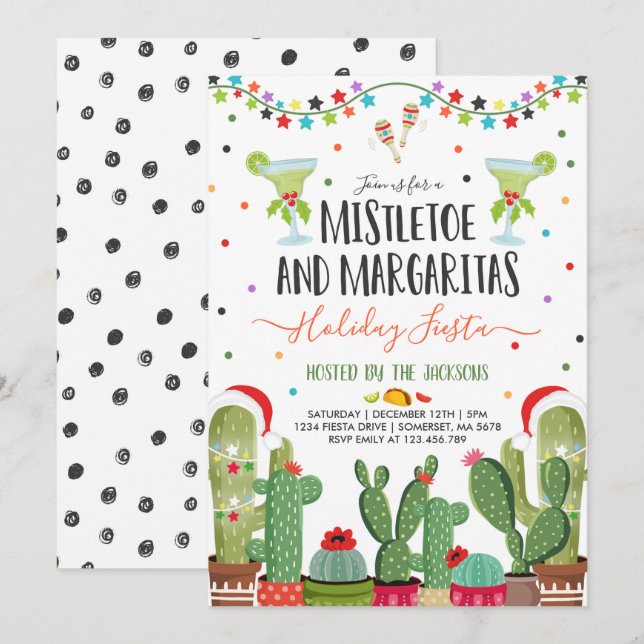 Mistletoe and Margaritas Holiday Party Invitation (Front/Back)