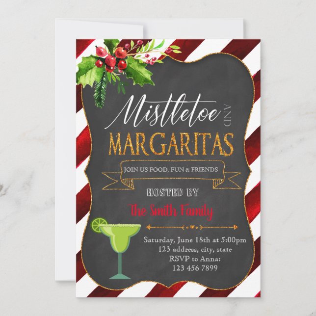 Mistletoe and Margaritas party invitation (Front)