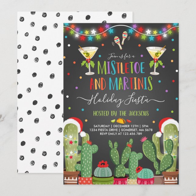 Mistletoe and Martinis Holiday Party Invitation (Front/Back)