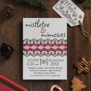 Mistletoe and Mimosas Holiday Party  Invitation
