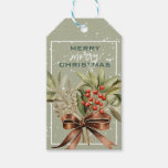 Mistletoe and Red Berries Christmas Gift Tag