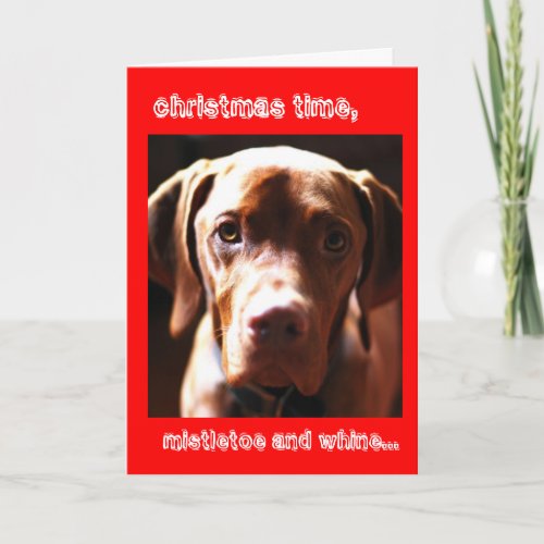 Mistletoe and whine holiday card