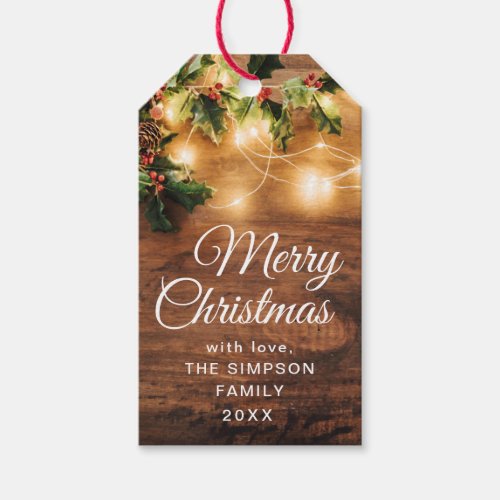 Mistletoe Berry Branch Rustic Christmas Holiday Gift Tags