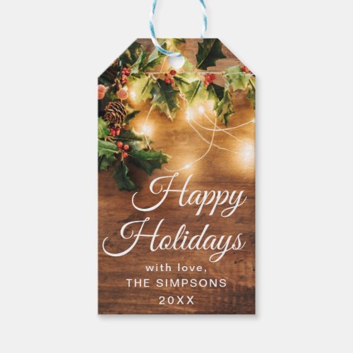 Mistletoe Berry Branch Rustic Christmas Holiday Gift Tags