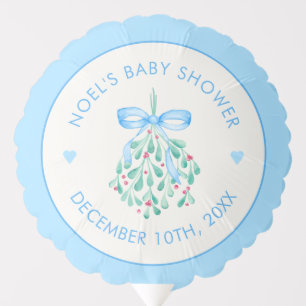 Mistletoe Blue Baby Shower Balloon Decoration