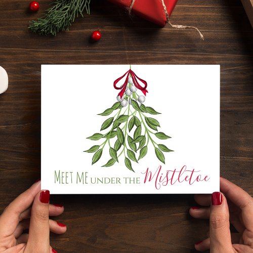 Mistletoe Botanical Cute Elegant Simple Christmas Holiday Card
