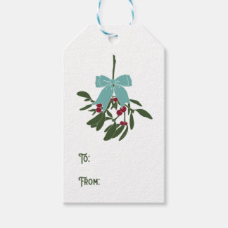 Mistletoe Bouquet in Red and Green Gift Tags