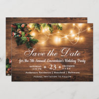 Mistletoe Branch Rustic Holiday Christmas Party Invitation