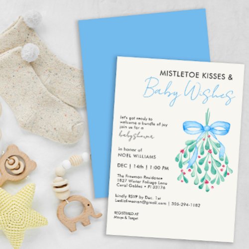Mistletoe Bundle of Joy Winter Baby Shower Invitation