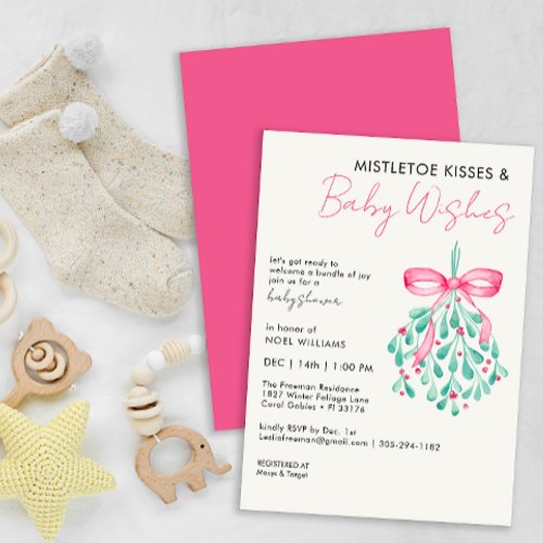 Mistletoe Bundle of Joy Winter Baby Shower Invitation