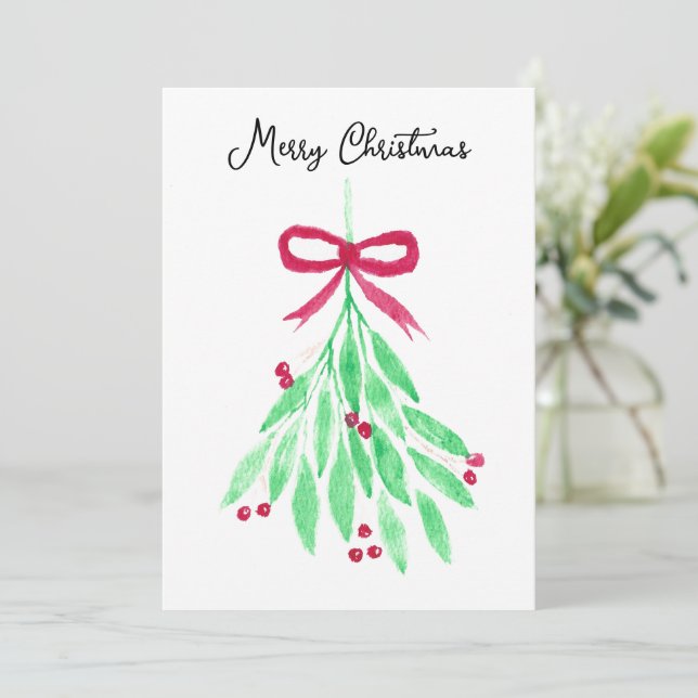 Mistletoe Christmas Card (Standing Front)