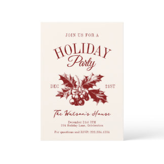 Mistletoe Christmas Holiday Party Social Club  Invitation