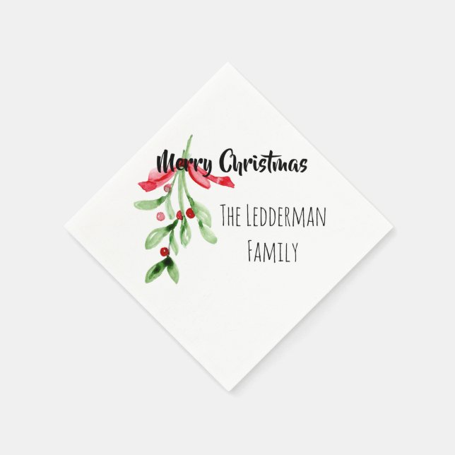 Mistletoe - Christmas Napkin (Corner)