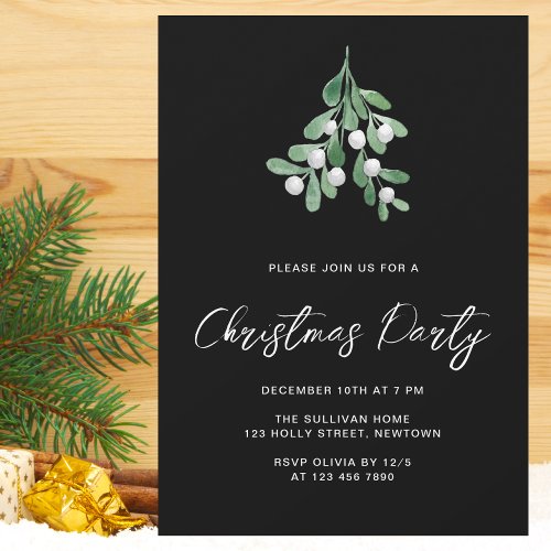 Mistletoe Christmas Party Invitation