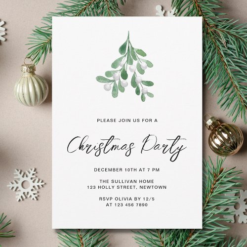Mistletoe Christmas Party Invitation