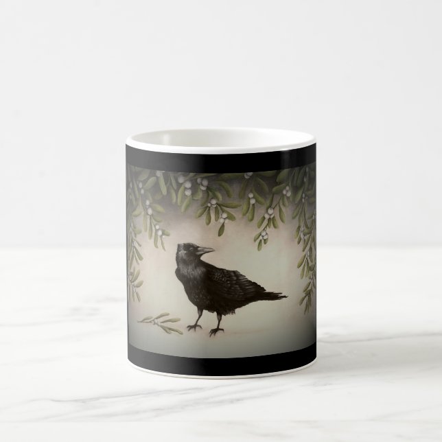 Mistletoe Crow Coffee Mug (Center)