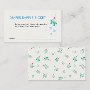 Mistletoe Diaper Raffle Ticket Card