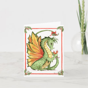 Mistletoe Dragon Holiday Card