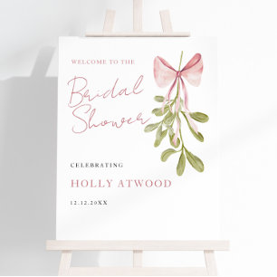 Mistletoe Dusty Rose Bow Bridal Shower Foam Board