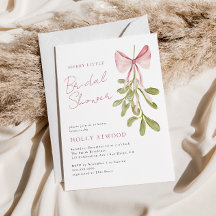 Mistletoe Dusty Rose Bow Bridal Shower