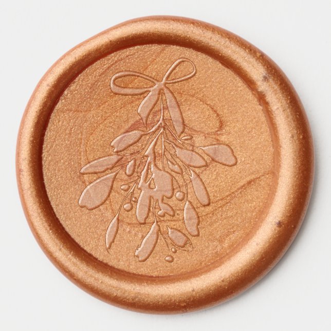 Mistletoe Festive Christmas Holiday Greenery Wax Seal Sticker (Front)