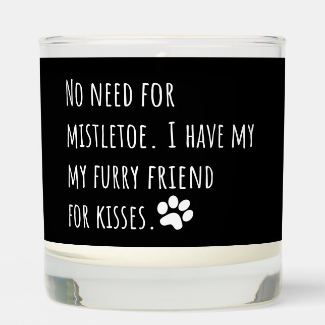 Mistletoe Festive Holidays Paw Animal Aroma Home  Scented Candle (Front)