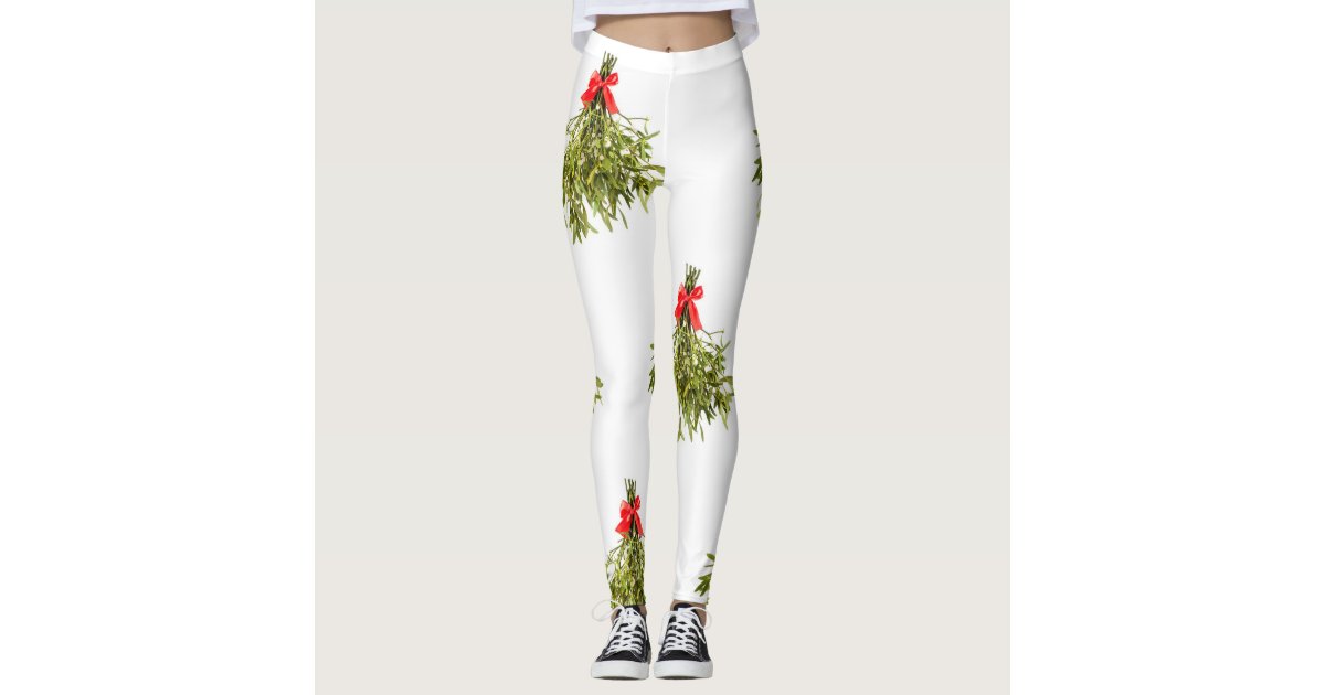 Christmas Mistletoe Leggings, Zazzle