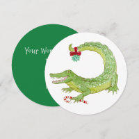 Mistletoe Gator Christmas Invitation